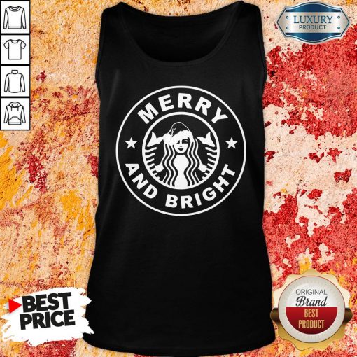 Nice Starbucks Merry And Bright Christmas Tank Top-Design By Soyatees.com