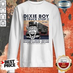 Vintage Dixie Boy Truck Stop Open 247 Diesel Service Dinner Shower Arcade Wilmington North Carolina Sweatshirt-Design By Soyatees.com