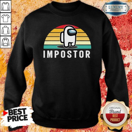 Vintage Sunset Gaming Meme Impostor Among Game Us Sus Gift Sweatshirt-Design By Soyatees.com