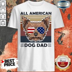 Yorkie All American Dog Dad Vintage Shirt-Design By Soyatees.com