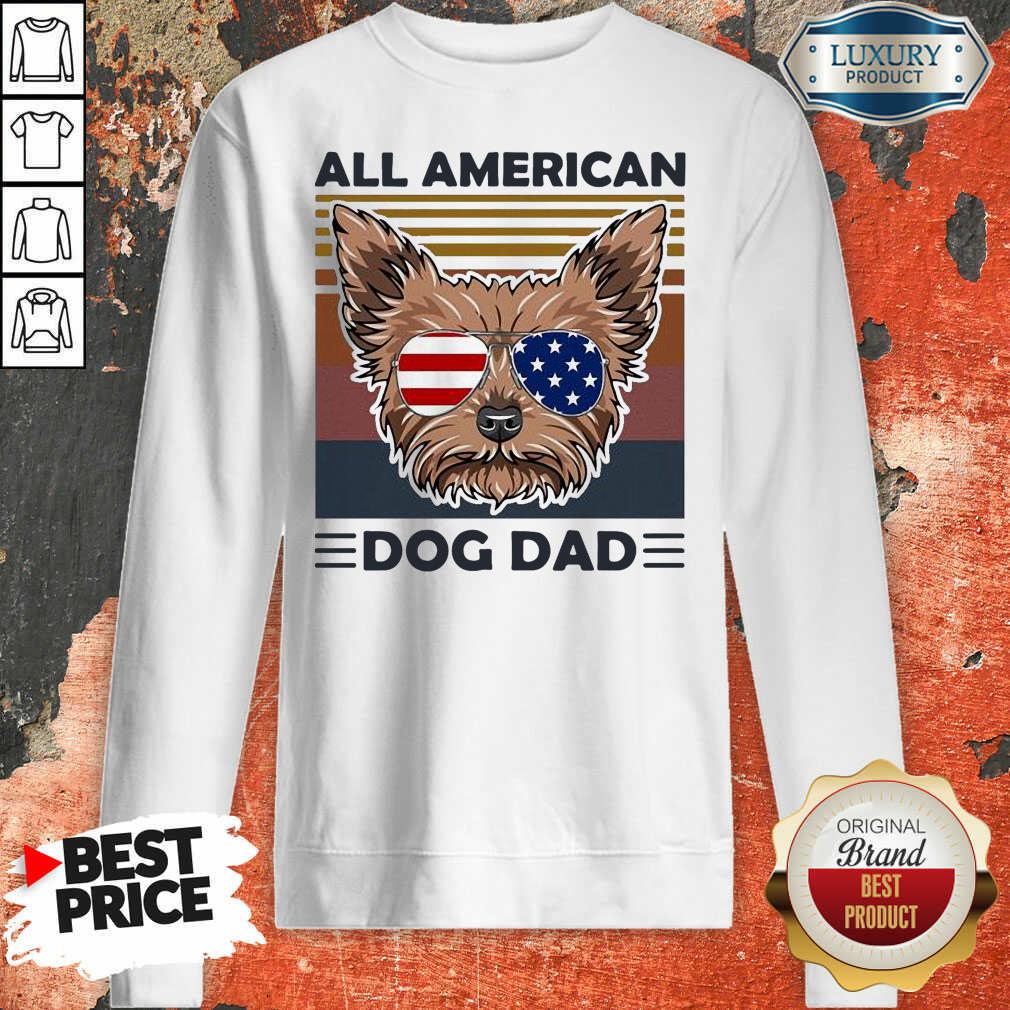 Yorkie All American Dog Dad Vintage Sweatshirt-Design By Soyatees.com