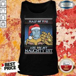 Original Half Of You Are On My Naughtyt List Ugly Christmas Tank Top-Design By Soyatees.com