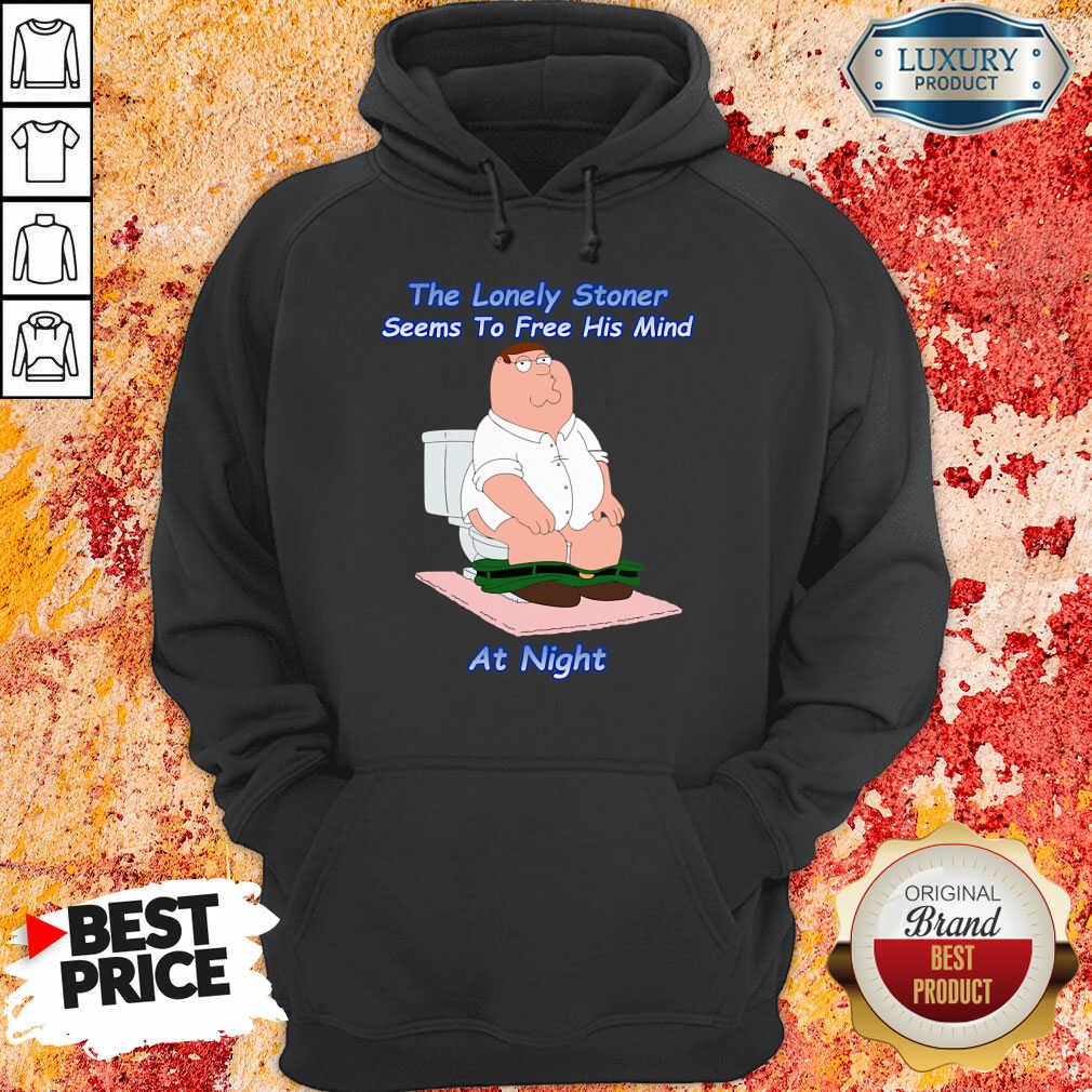 The Lonely Stoner Seems To Free His Mind At Night Hoodie-Design By Soyatees.com