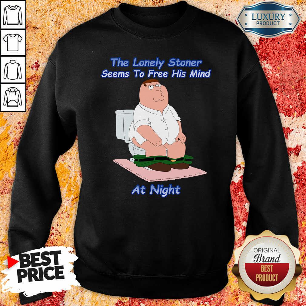 The Lonely Stoner Seems To Free His Mind At Night Sweatshirt-Design By Soyatees.com
