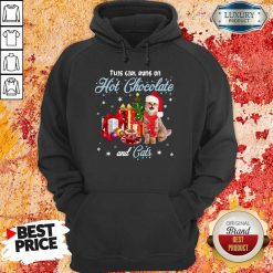 This Girl Runs On Hot Chocolate And Cats Christmas Hoodie-Design By Soyatees.com