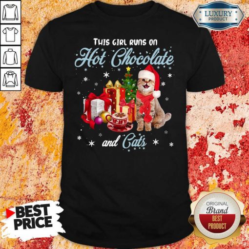 This Girl Runs On Hot Chocolate And Cats Christmas Shirt-Design By Soyatees.com