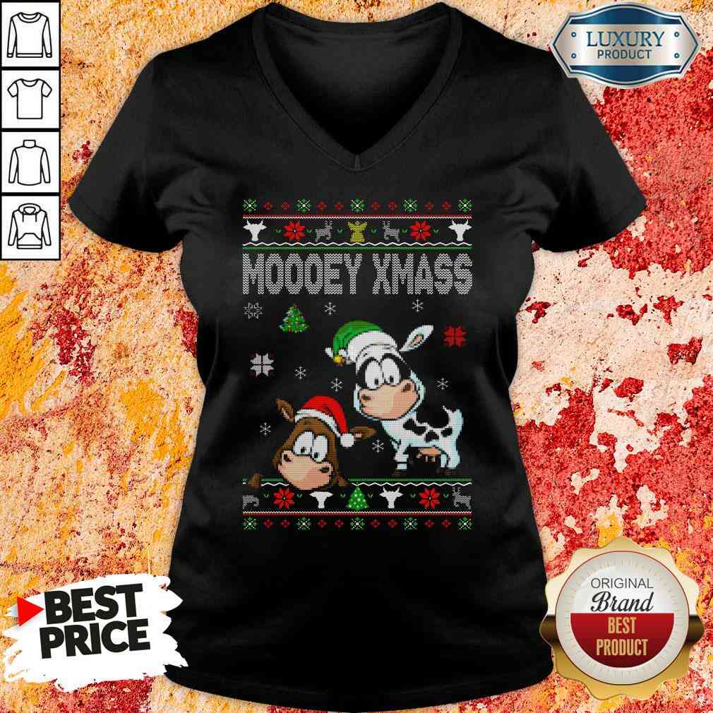 Premium Cows Moooey Xmass Ugly Christmas V-neck-Design By Soyatees.com