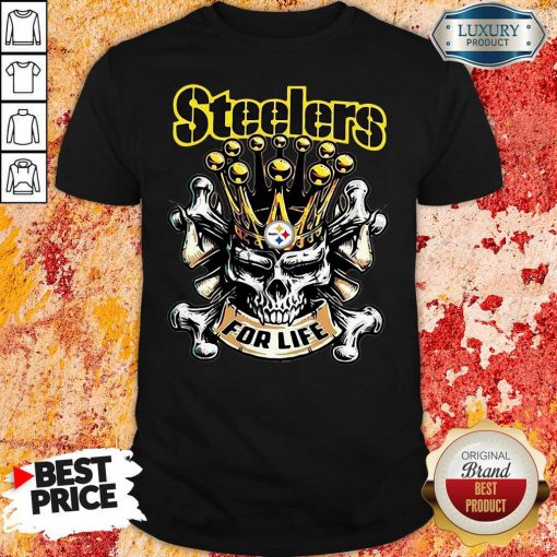 Skull King Pittsburgh Steelers For Life Shirt-Design By Soyatees.com