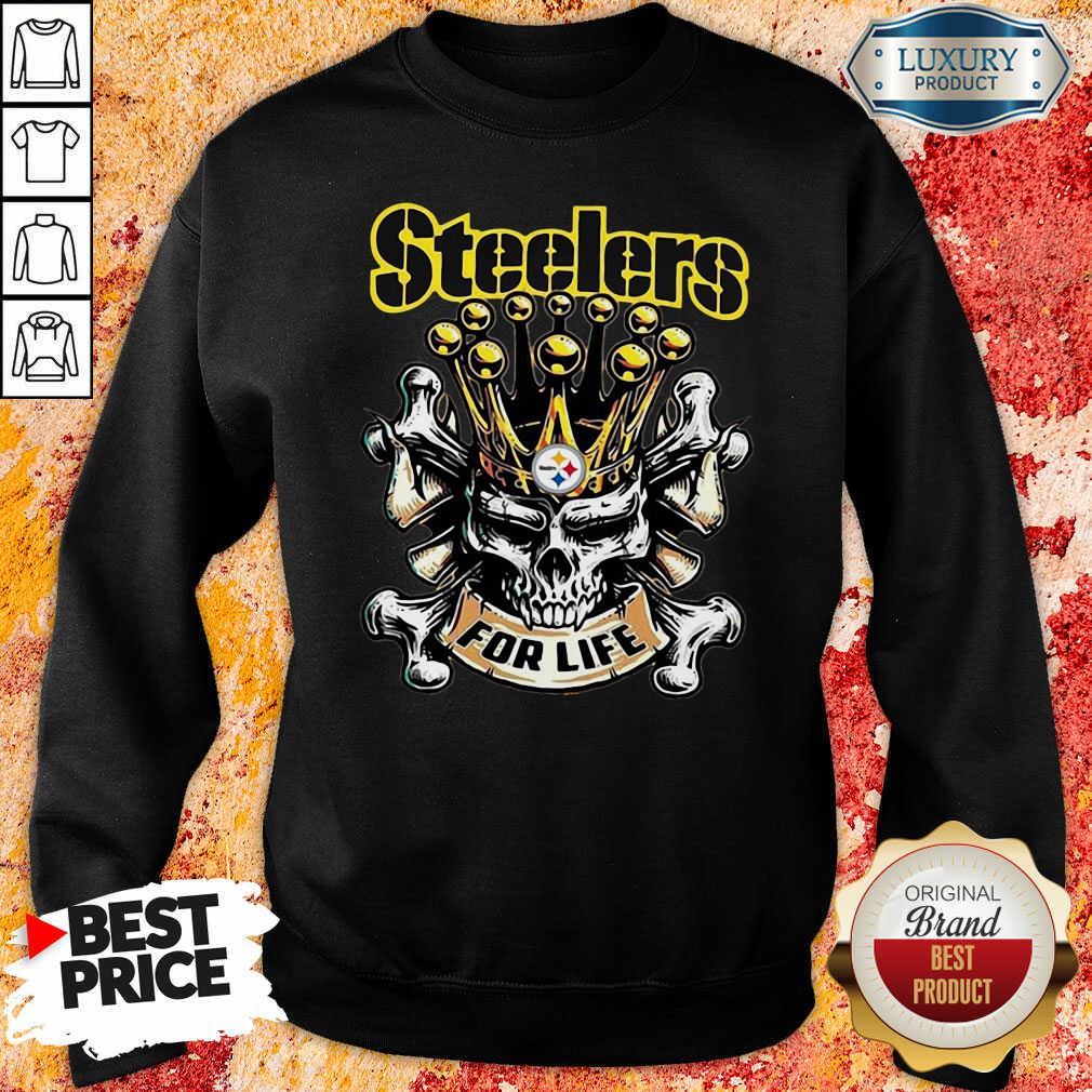 Skull King Pittsburgh Steelers For Life Hoodie-Design By Soyatees.com