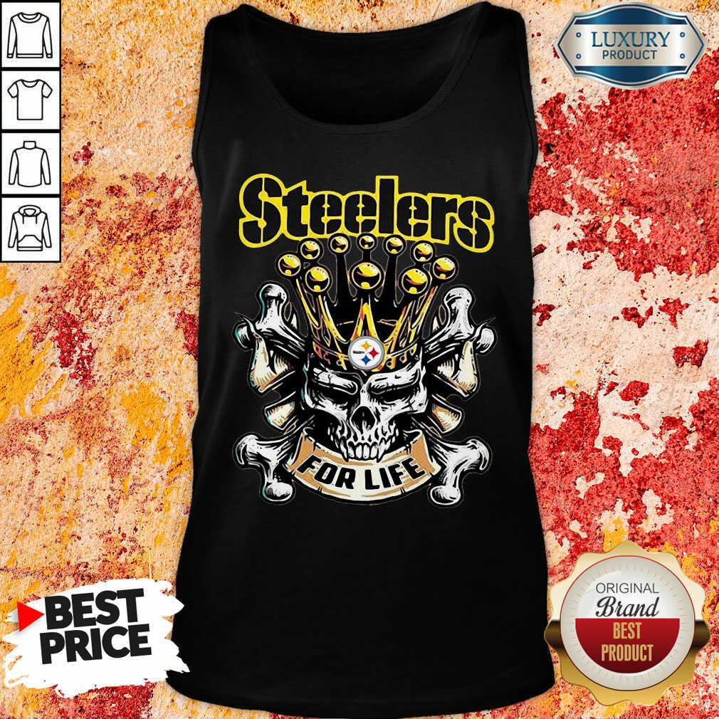 Skull King Pittsburgh Steelers For Life Tank Top-Design By Soyatees.com