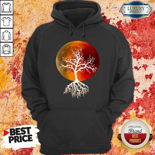 Blood Moon With Tree Moon Lunar Eclipse Moonlight Full Moon Pullover Hoodie-Design By Soyatees.com