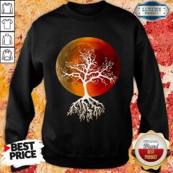 Blood Moon With Tree Moon Lunar Eclipse Moonlight Full Moon Pullover Sweatshirt-Design By Soyatees.com
