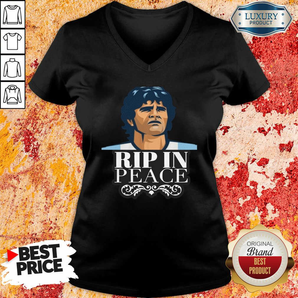  Diego Maradona Rip In Peace V-neck-Design By Soyatees.com