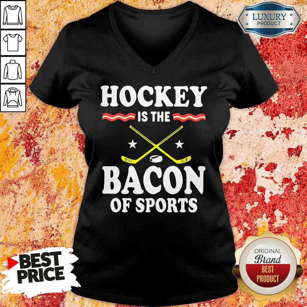 Pretty Hockey Is The Bacon Of Sports V-neck-Design By Soyatees.com