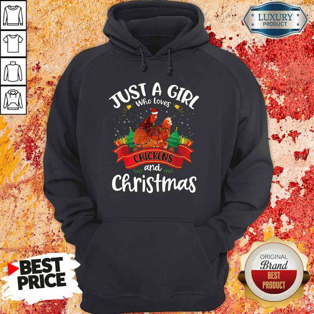 Pretty Just A Girl Who Love Chickens And Christmas Hoodie-Design By Soyatees.com