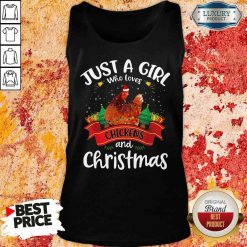 Pretty Just A Girl Who Love Chickens And Christmas Tank Top-Design By Soyatees.com