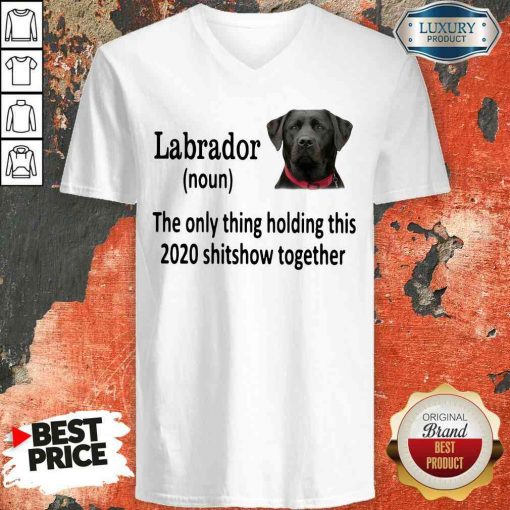 Pretty Labrador The Only Thing Making This 2020 Shitshow Together V-neck-Design By Soyatees.com