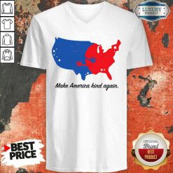 Pretty Make America Kind Again Hugging America Map V-neck-Design By Soyatees.com