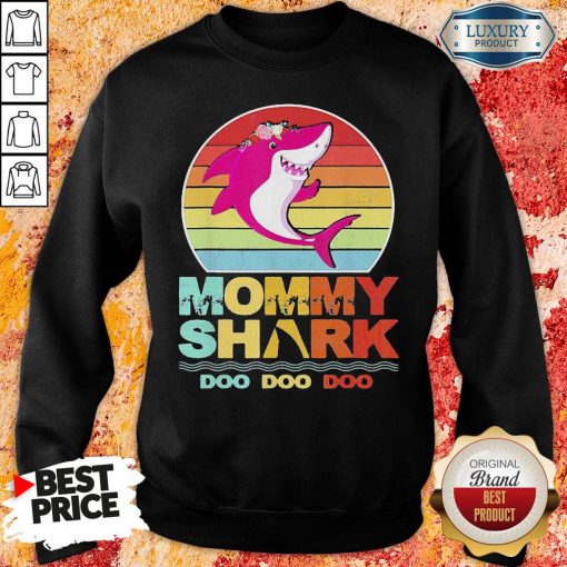 Pretty Mommy Of The Baby Shark Birthday Sweatshirt-Design By Soyatees.com