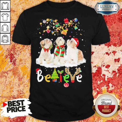 Pretty Shih Tzu Believe Christmas Shirt-Design By Soyatees.com