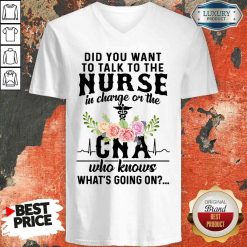 Top Did You Want To Talk To The Nurse In Charge Or The Cna Who Knows What’s Going On V-neck-Design By Soyatees.com