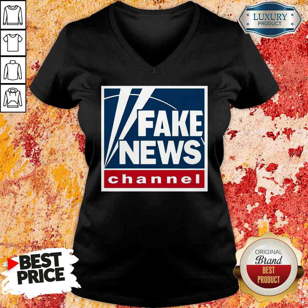 Top Fake News Channel V-neck-Design By Soyatees.com