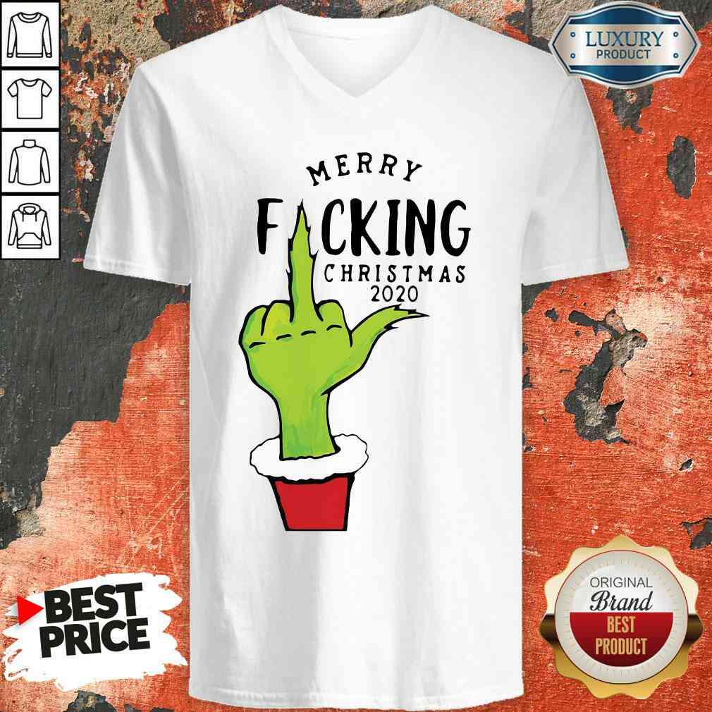 Top Grinch Merry Fucking Christmas 2021 V-neck-Design By Soyatees.com