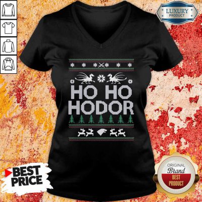 Ho Ho Hodor Toothless Merry Christmas V-neck-Design By Soyatees.com