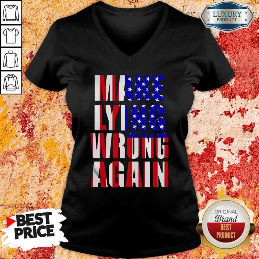 Make Lying Wrong Again American Flag V-neck-Design By Soyatees.com