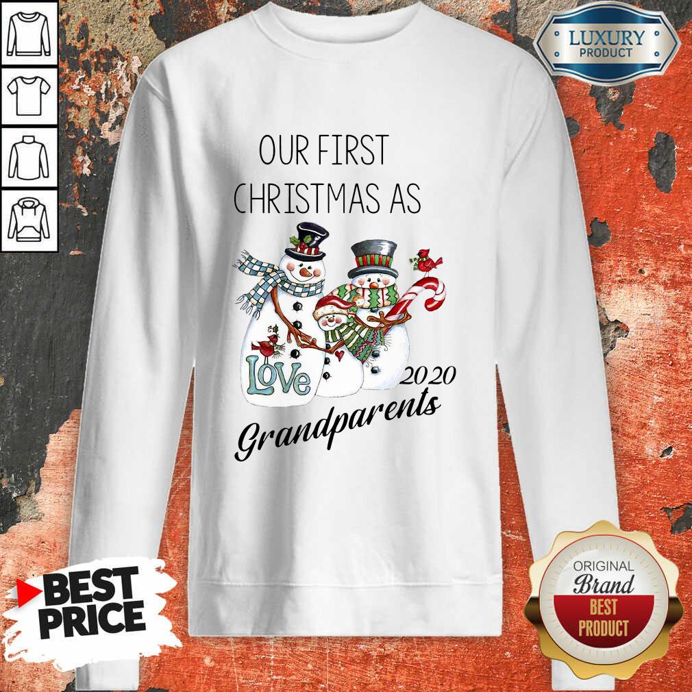  Snowman Our First Christmas Love 2020 Grandparents Sweatshirt-Design By Soyatees.com