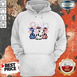 Cows Blue White Red American Flag Hoodie-Design By Soyatees.com