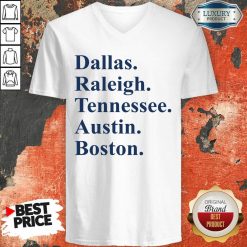 Dallas Raleigh Tennessee Austin Boston V-neck-Design By Soyatees.com