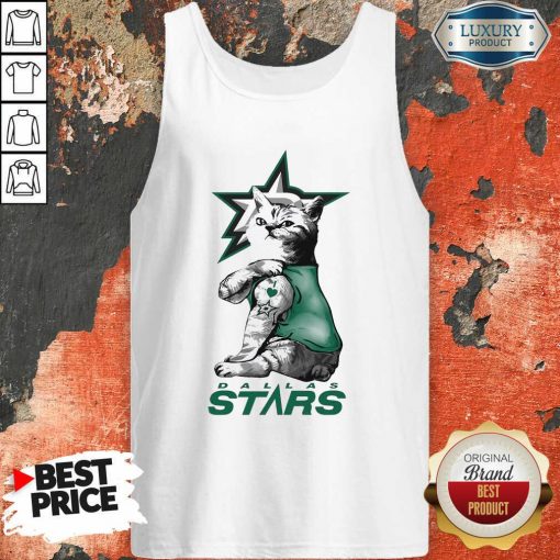 Tattoo Cat I Love Dallas Stars Tank Top-Design By Soyatees.com