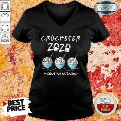 Crocheter 2020 Face Mask Quarantined V-neck-Design By Soyatees.com