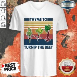 Gardening Thyme To Turnip The Beet Vintage Retro V-neck - Desisn By Soyatees.com