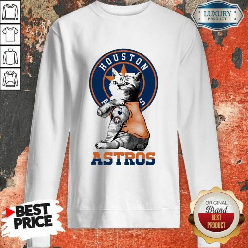 Tattoo Cat I Love Houston Astros Sweatshirt-Design By Soyatees.com