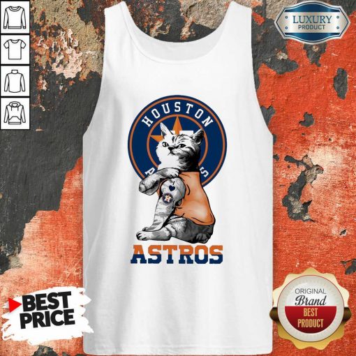 Tattoo Cat I Love Houston Astros Tank Top-Design By Soyatees.com