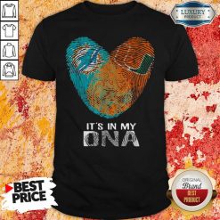 Dolphins Hurricanes It’S In My Dna Heart Fingerprints Shirt-Design By Soyatees.com