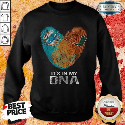 Dolphins Hurricanes It’S In My Dna Heart Fingerprints Sweatshirt-Design By Soyatees.com