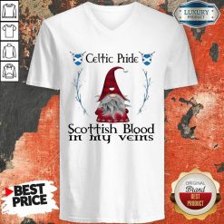 Gnomes Celtic Pride Scottish Blood In My Veins V-neck-Design By Soyatees.com