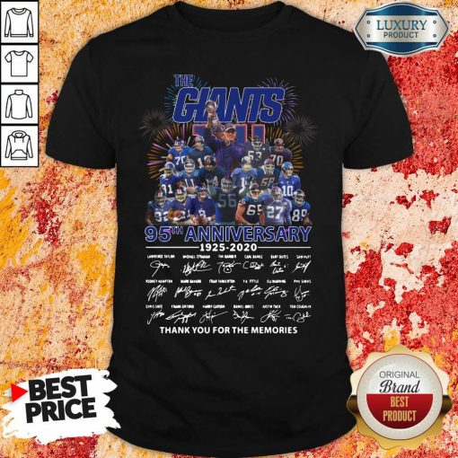The Giants 95Th Anniversary Thank You For The Memories Signatures Shirt-Design By Soyatees.com