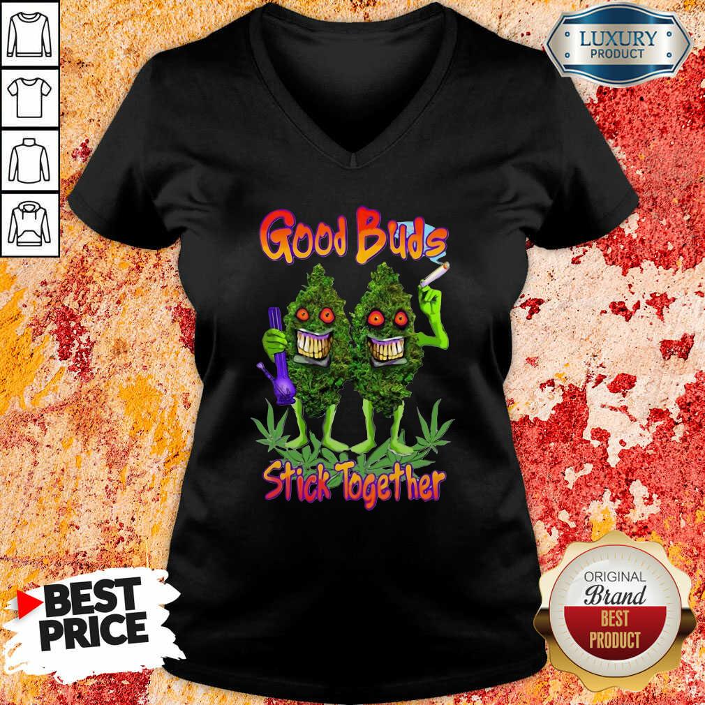  Weed Cannabis Good Buds Stick Together V-neck-Design By Soyatees.com