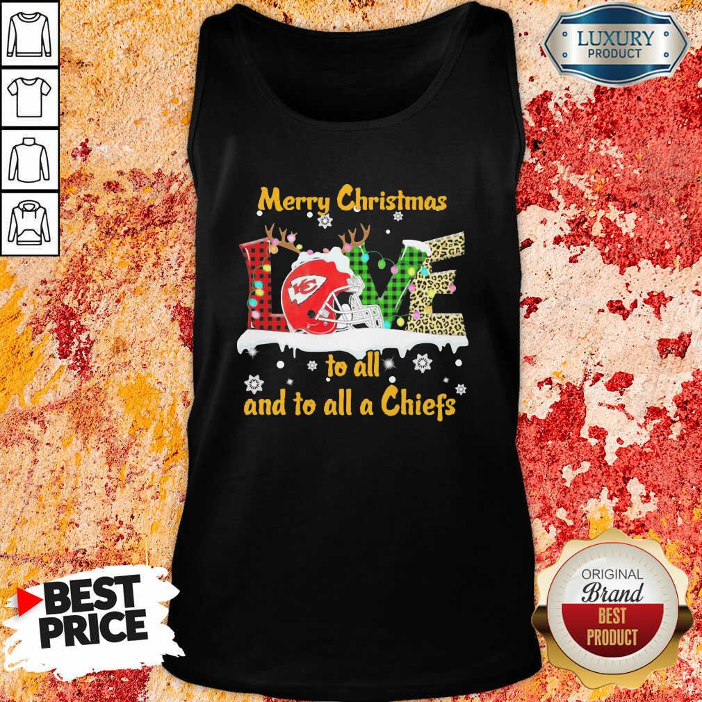 Love Merry Christmas To All And To All A Kansas City Chiefs Tank Top-Design By Soyatees.com