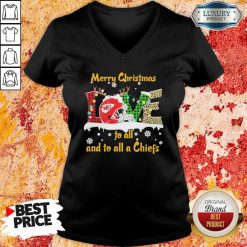 Hot Love Merry Christmas To All And To All A Kansas City Chiefs V-neck-Design By Soyatees.com