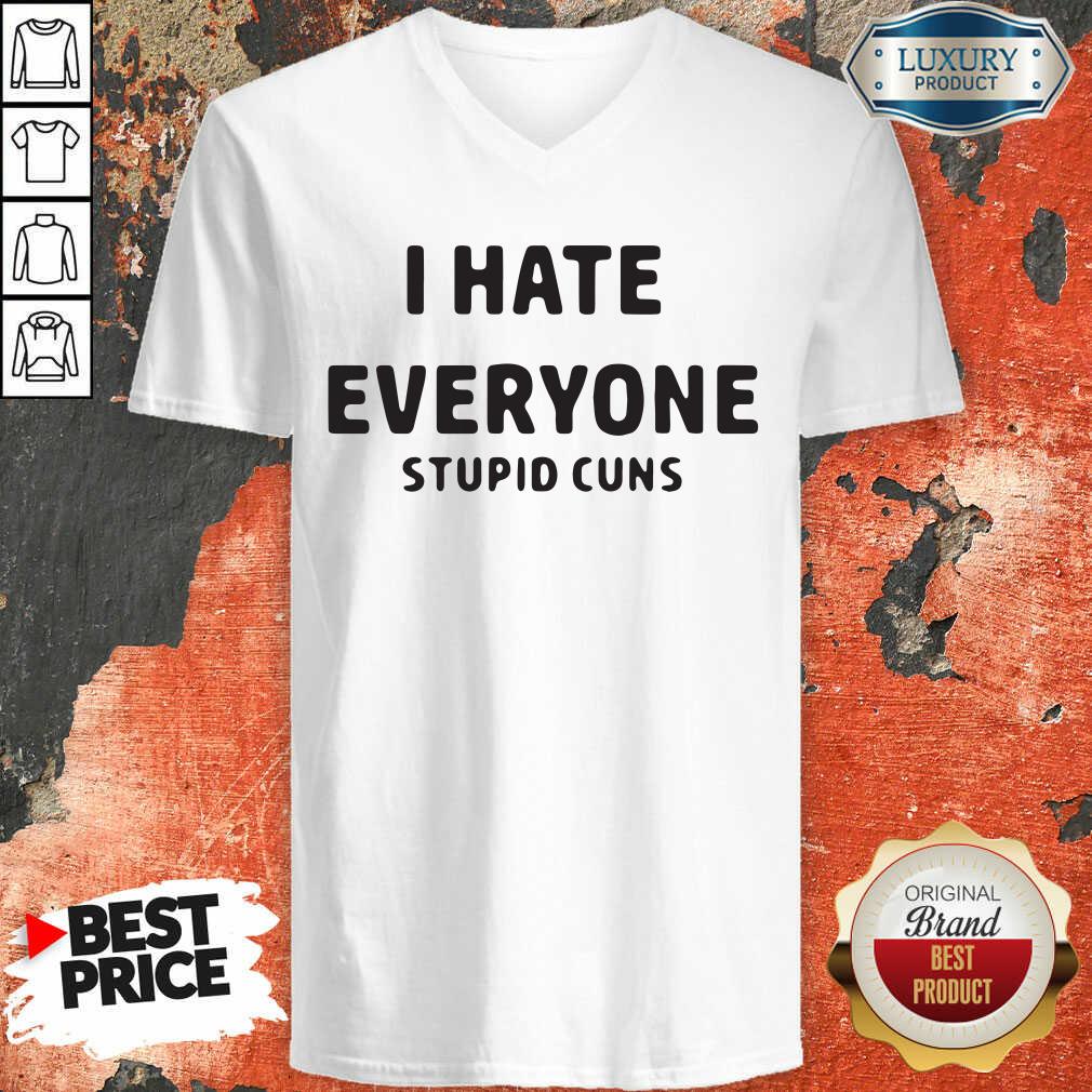 I Hate Everyone Stupid Cunts Slogan Men’S V-neck-Design By Soyatees.com