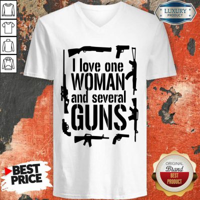  I Love One Woman And Several Guns V-neck-Design By Soyatees.com