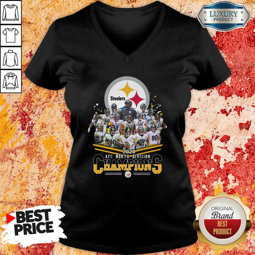 Pittsburgh Steelers 2020 Afc North Division Signatures V-neck - Desisn By Soyatees.com