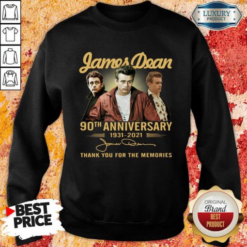 James Dean 90Th Anniversary 1931 2021 Thank You For The Memories Signature Sweatshirt-Design By Soyatees.com