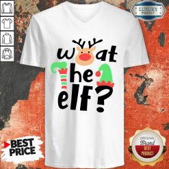 Reindeer What The Elf Christmas V-neck-Design By Soyatees.com