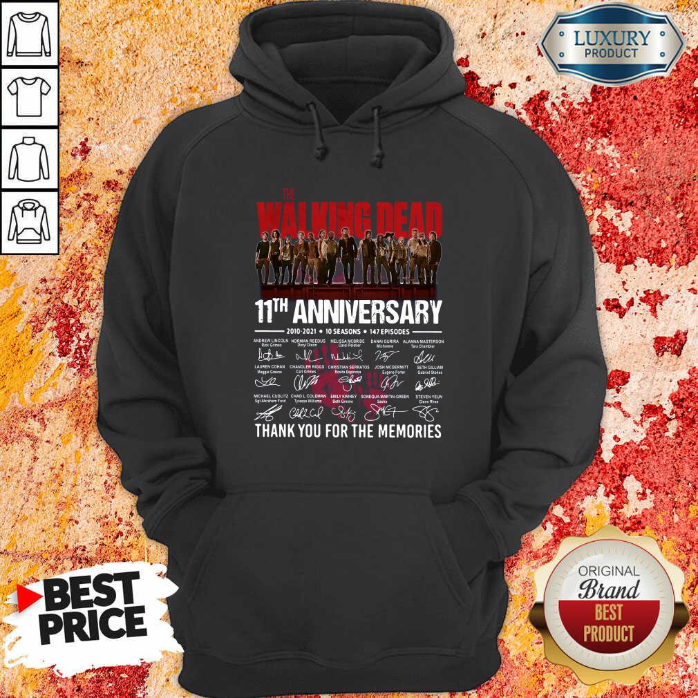 The Walking Dead 11Th Anniversary Thank You For The Memories Signatures Hoodie-Design By Soyatees.com